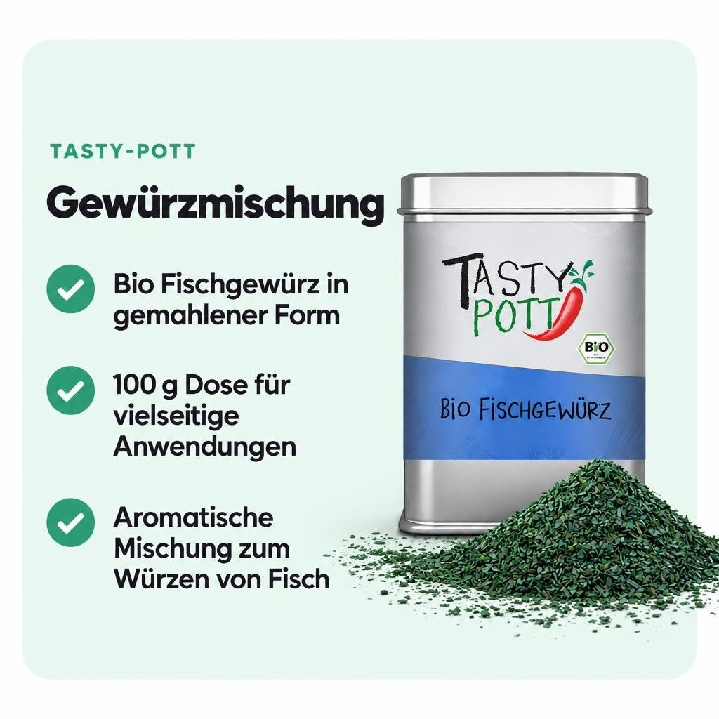 Tasty Pott Bio Fischgewürz - 100g Dose – Bild 2