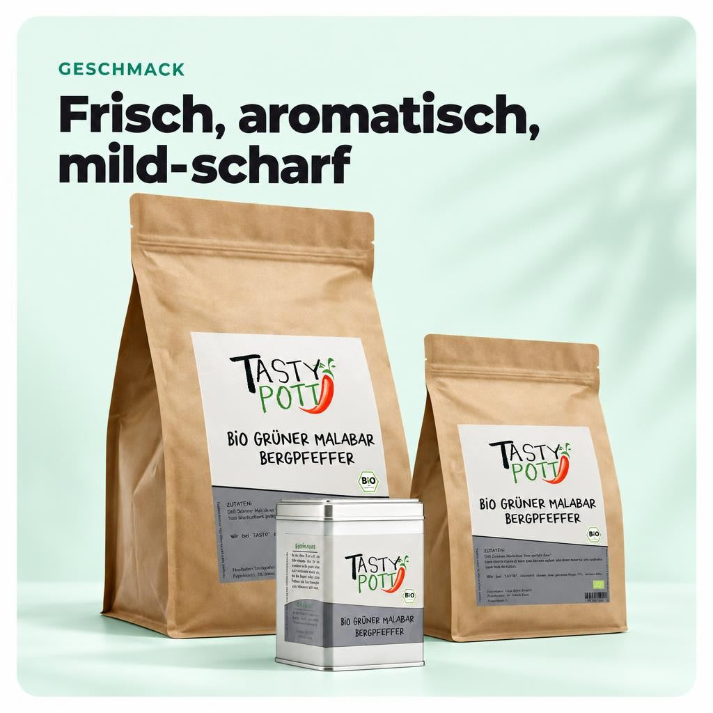 Tasty Pott Bio Grüner Malabar Bergpfeffer - im Beutel – Bild 4