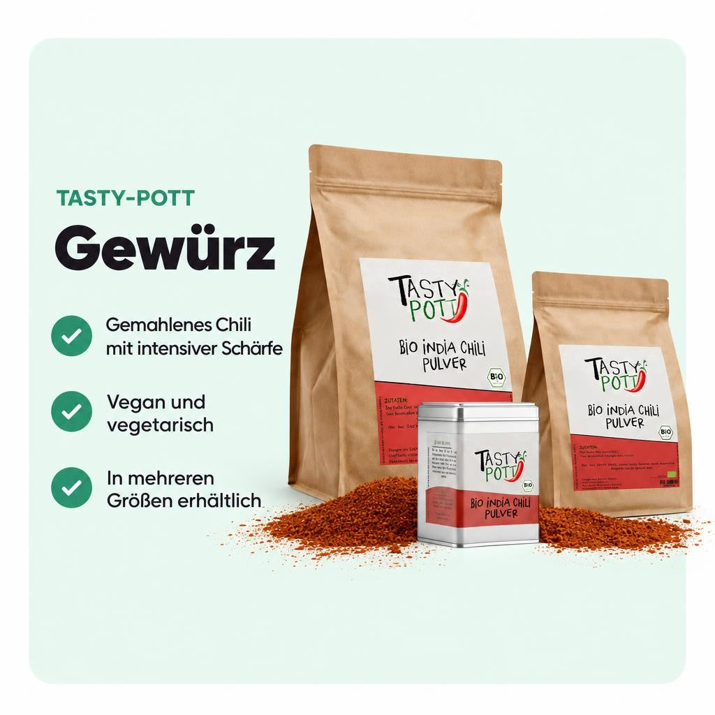 Tasty Pott Bio India Chili gemahlen - im Beutel – Bild 2
