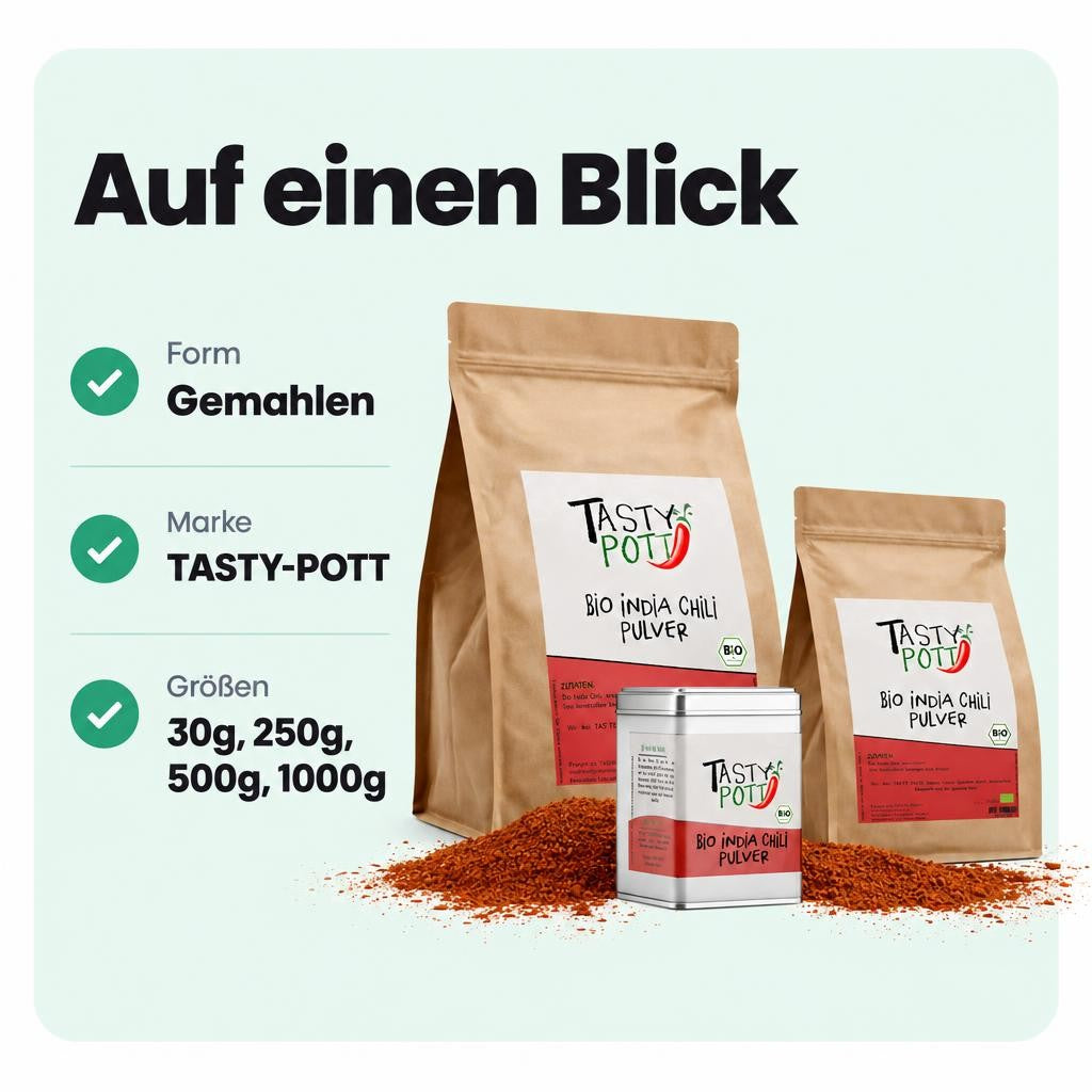 Tasty Pott Bio India Chili gemahlen - im Beutel – Bild 3