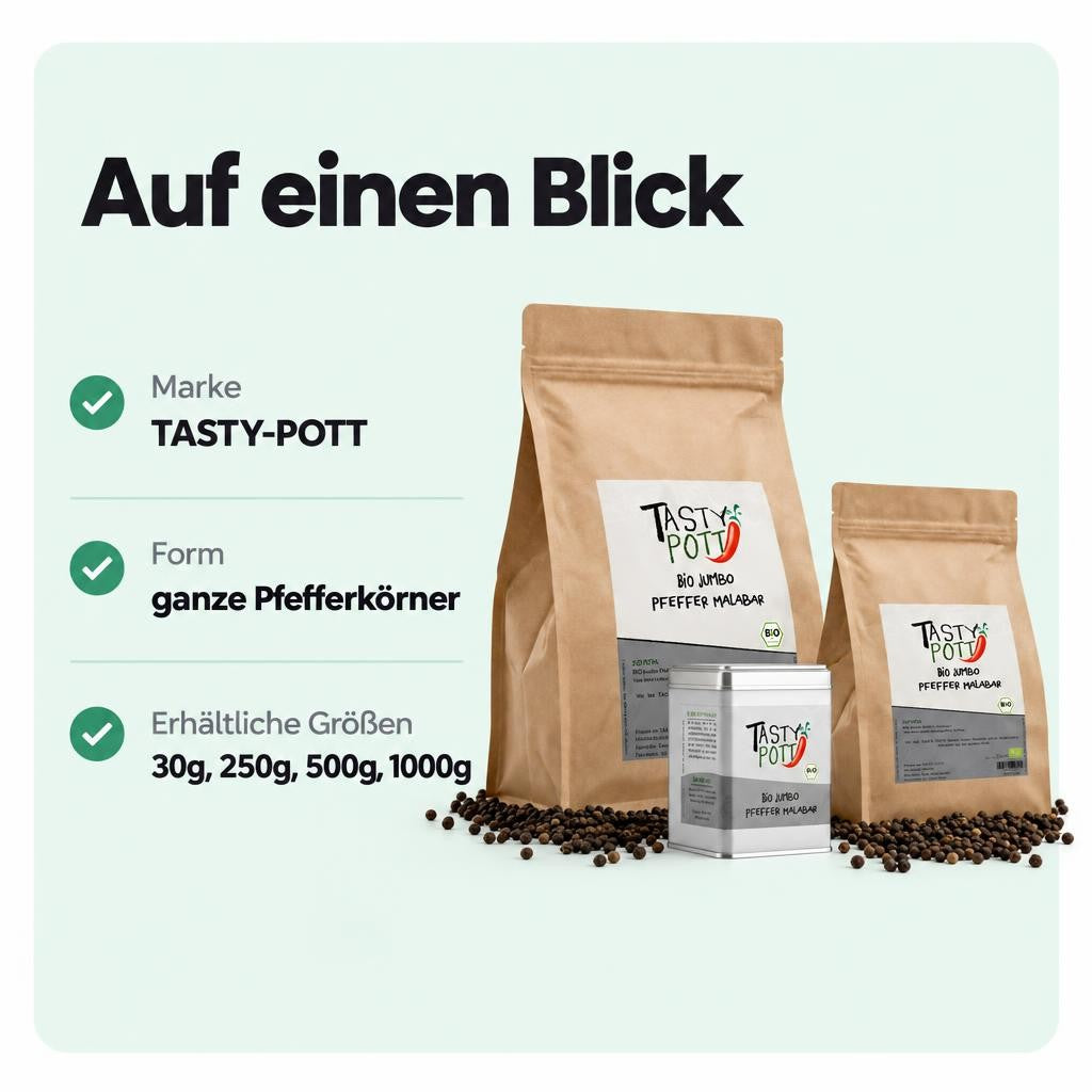 Tasty Pott Bio Jumbo Malabar Pfeffer - im Beutel – Bild 3