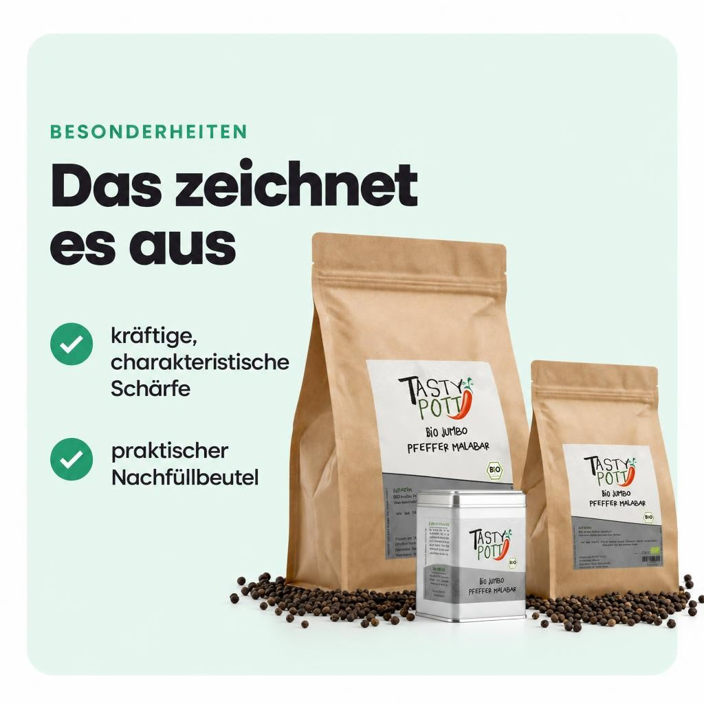 Tasty Pott Bio Jumbo Malabar Pfeffer - im Beutel – Bild 5