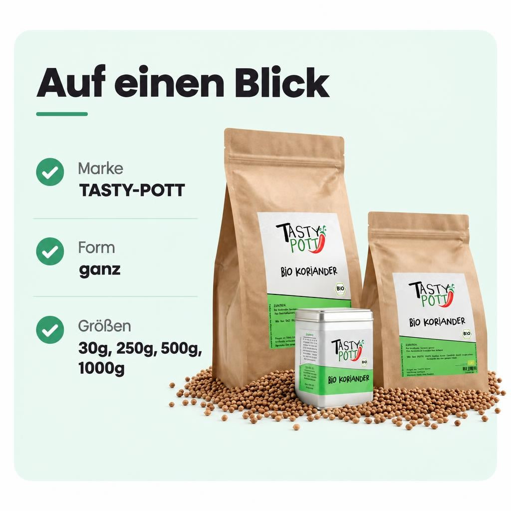 Tasty Pott Bio Koriander ganz - verschiedene Größen im Beutel – Bild 3