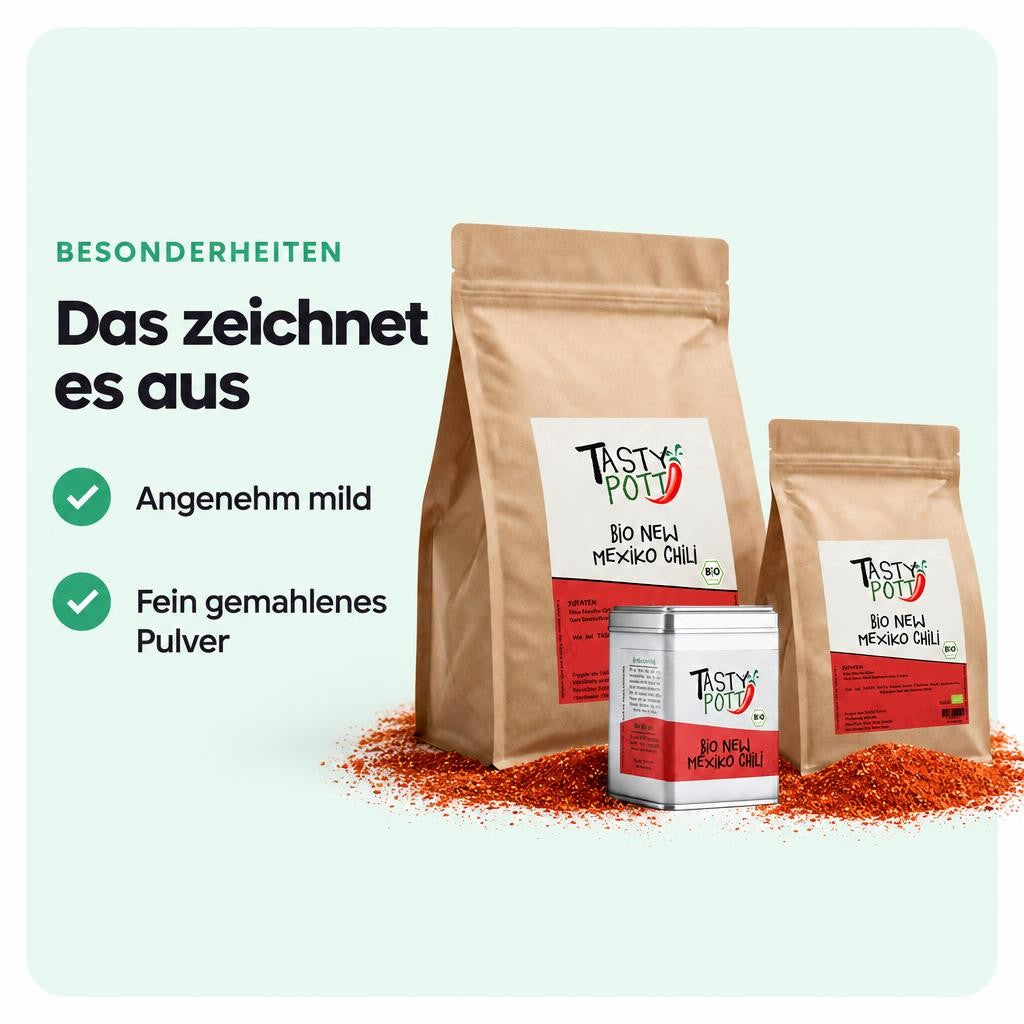 Tasty Pott Bio New Mexiko Chili Pulver - im Beutel – Bild 5