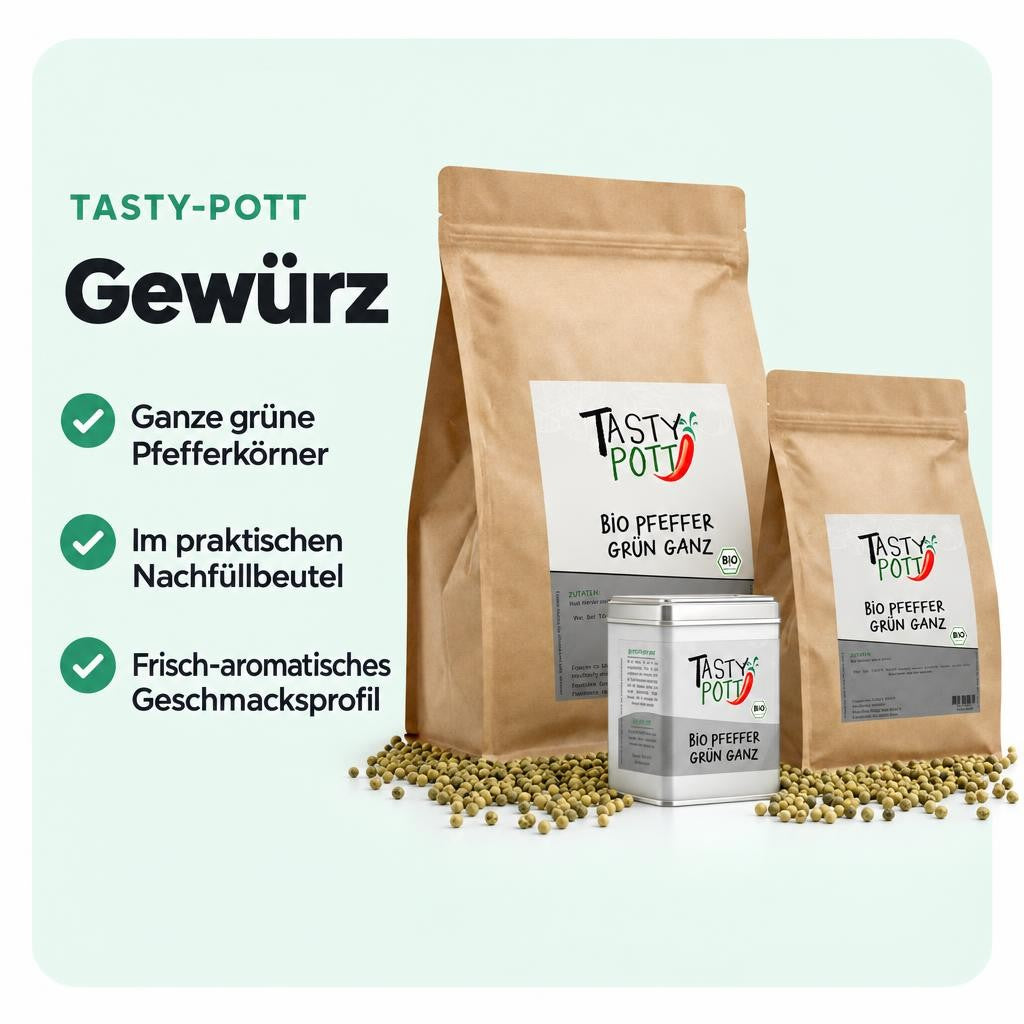 Tasty Pott Bio Pfeffer grün ganz - im Beutel – Bild 2