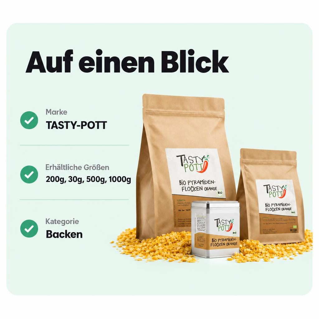 Knusprige Pyramidenflocken mit dezenter Orangennote für kreative Gerichte.