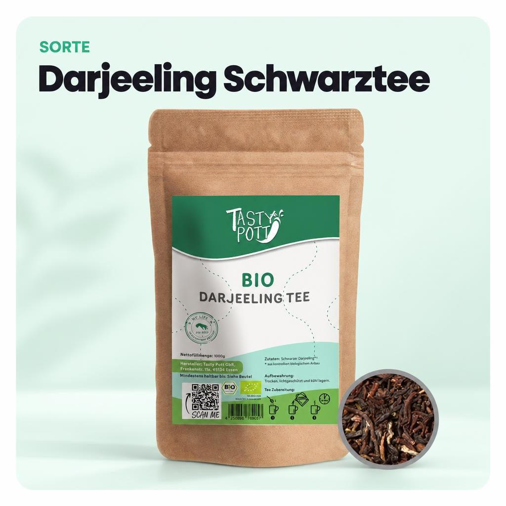 Tasty Pott Bio Schwarzer Darjeeling Tee - im Beutel – Bild 4