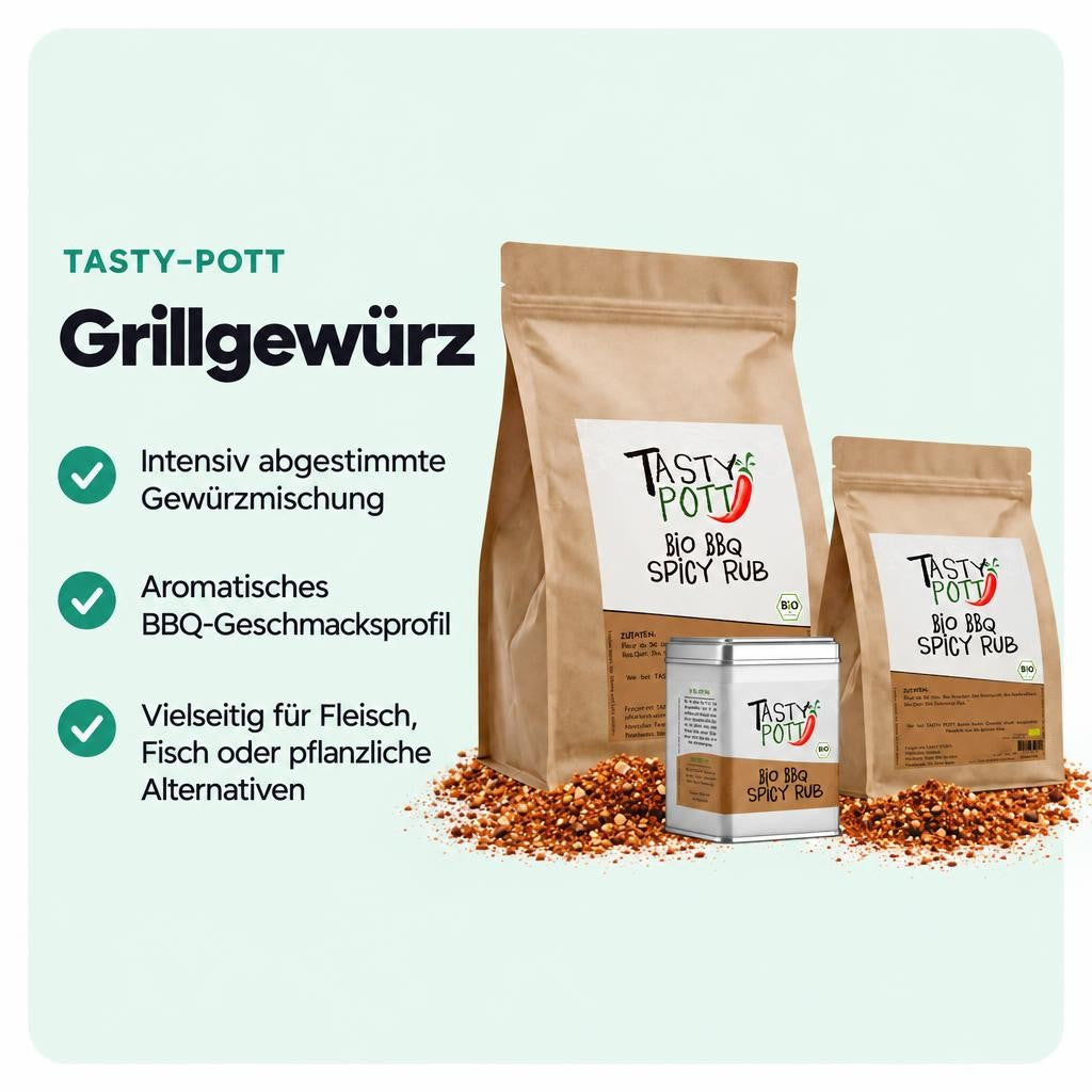 Tasty Pott Bio Spicy BBQ Rub Grillgewürz - im Beutel – Bild 2