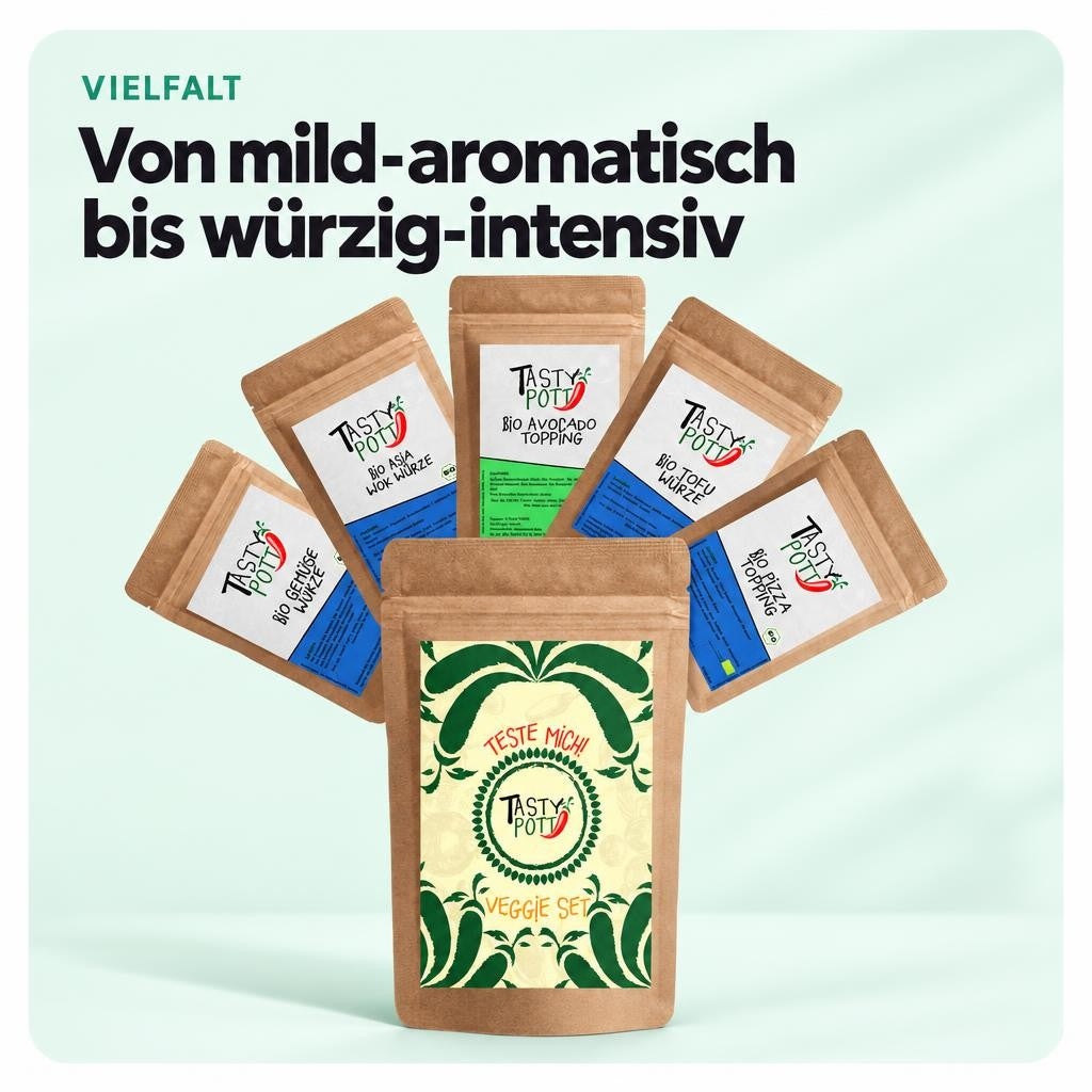 Tasty Pott Bio Veggie Set - 5x 30g Probierpaket - Gewürzmischungen – Bild 4