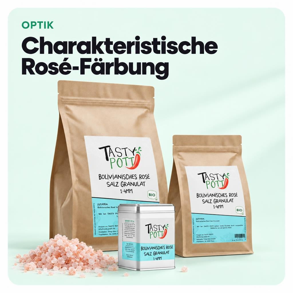 Tasty Pott Bolivianisches Rosé Salz Granulat (2-4mm) - im Beutel – Bild 4