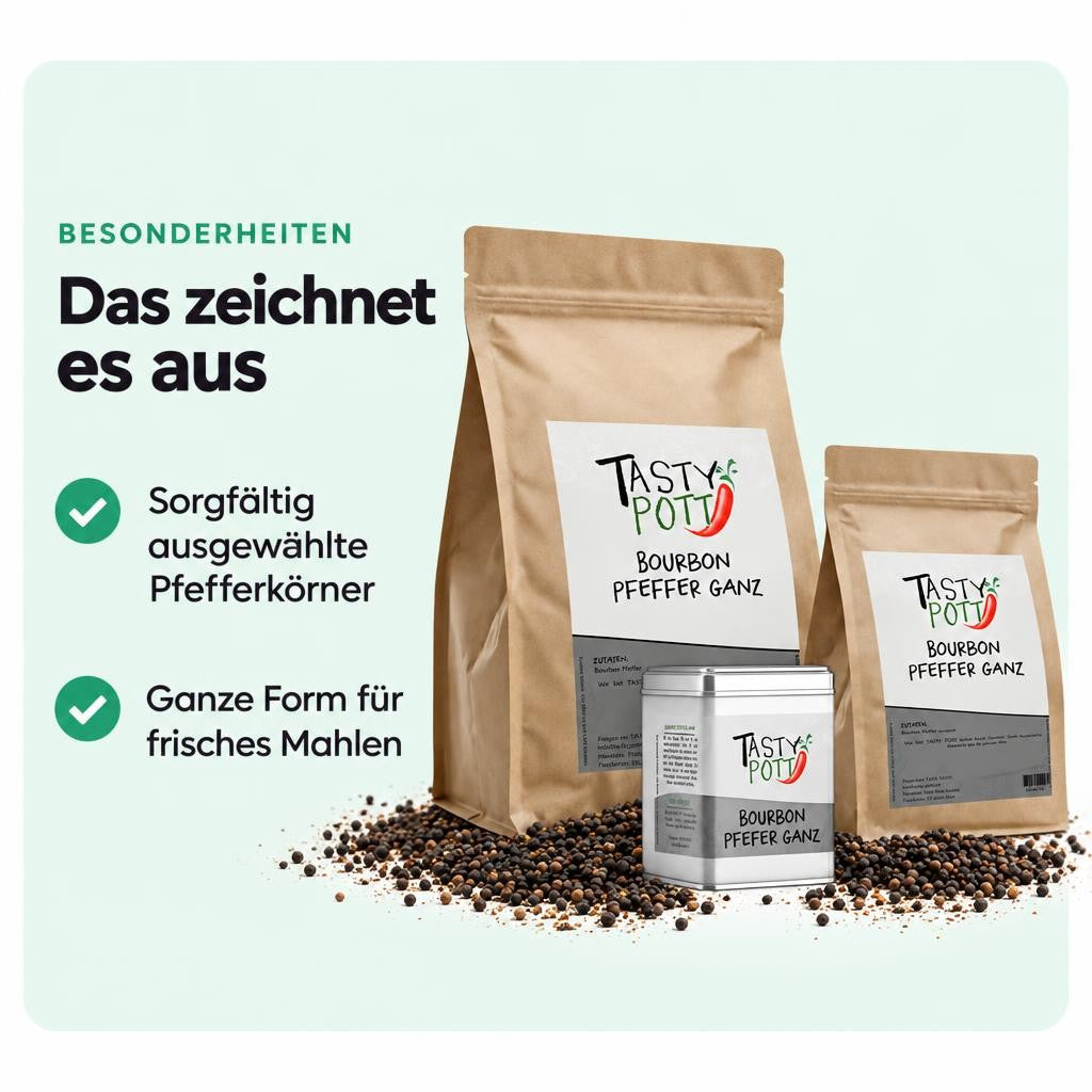 Tasty Pott Bourbon Pfeffer schwarz, ganz - im Beutel – Bild 5