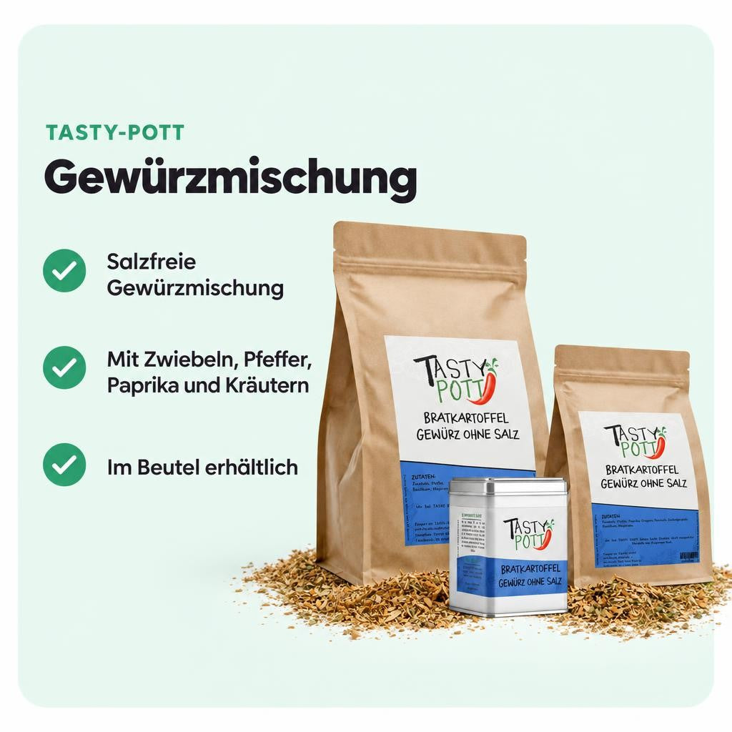 Bratkartoffelgewürz ohne Salz für kreative Kartoffelgerichte.