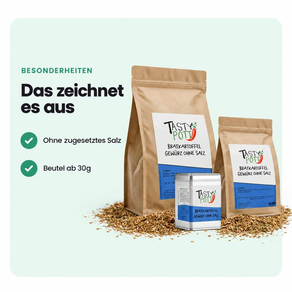 Tasty Pott Bratkartoffelgewürz ohne Salz - im Beutel – Bild 5