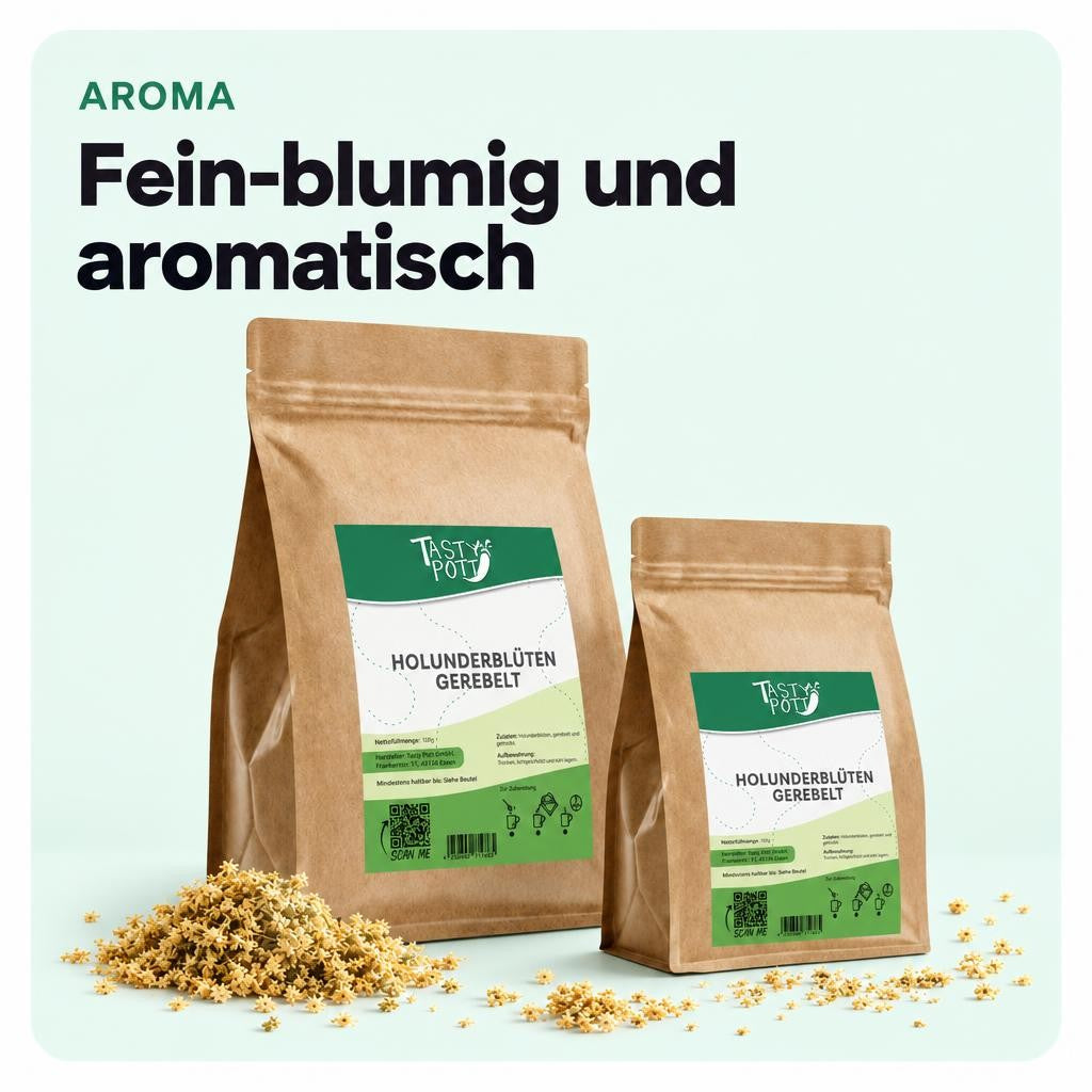 Tasty Pott Gerebelte Holunderblüten – natürlich getrocknet - im Beutel – Bild 4