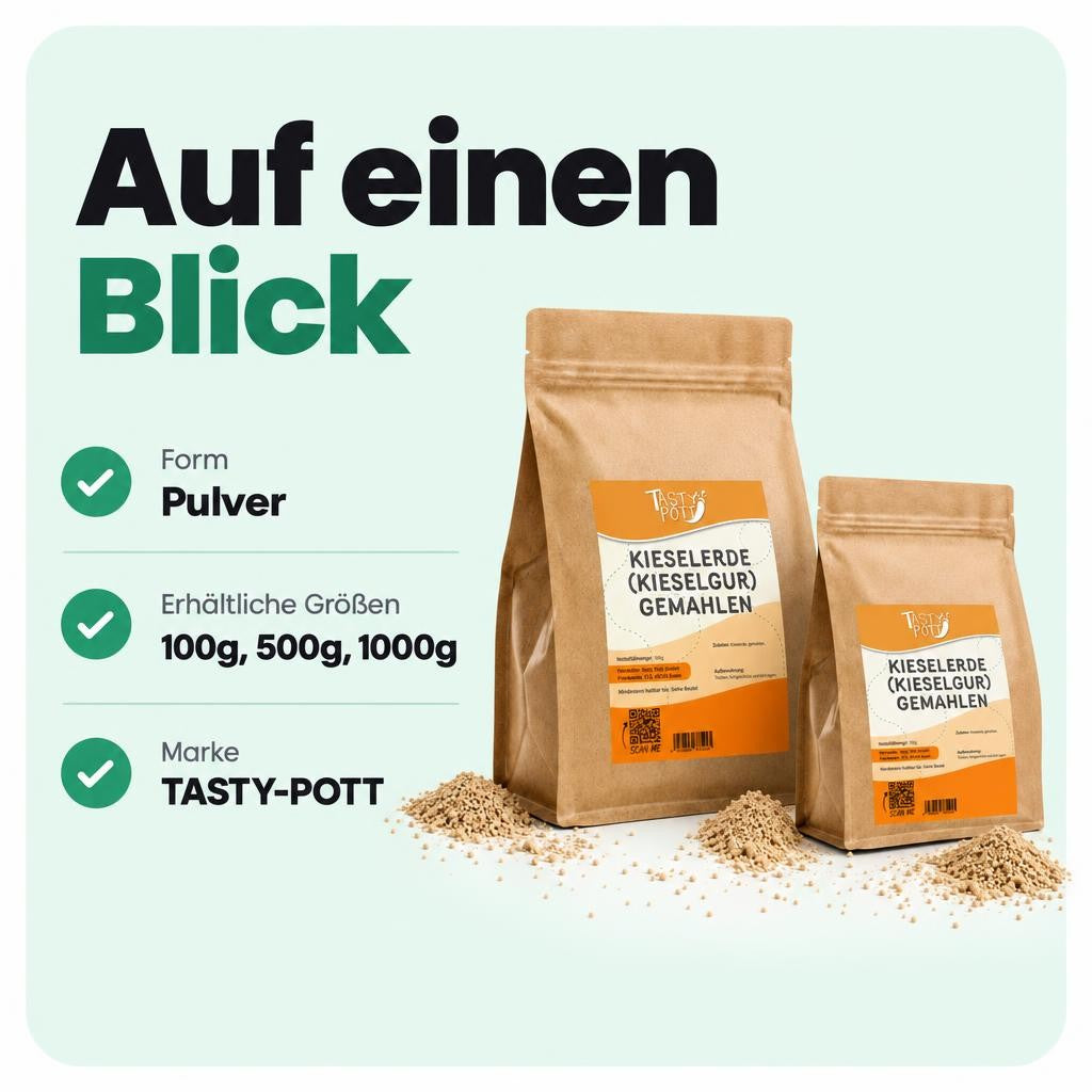 Tasty Pott Kieselgur (Diatomeen) – Natürliches Silizium-Mineral - im Beutel – Bild 3