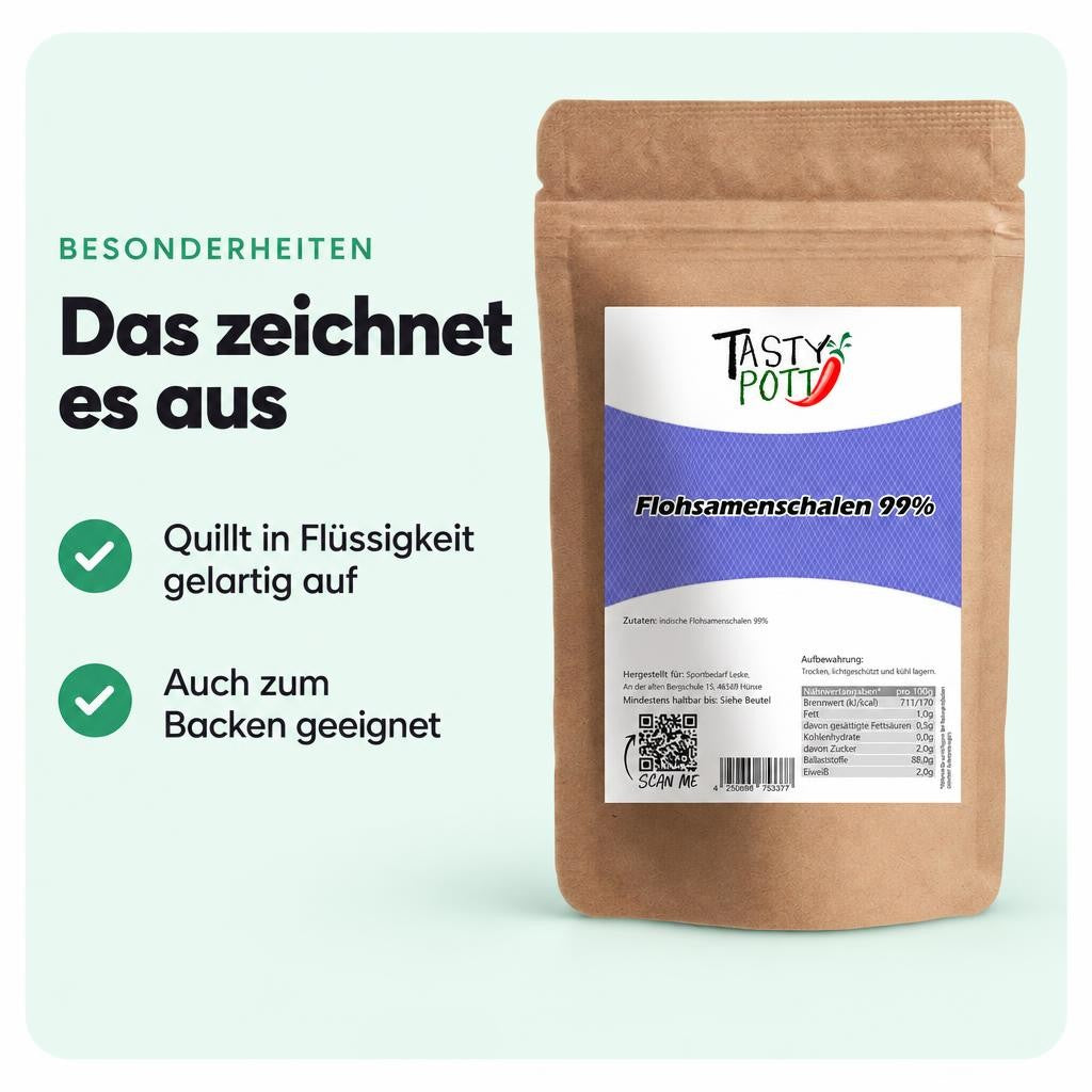 Tasty Pott Premium Flohsamenschalen 99% Reinheit - im Beutel – Bild 5
