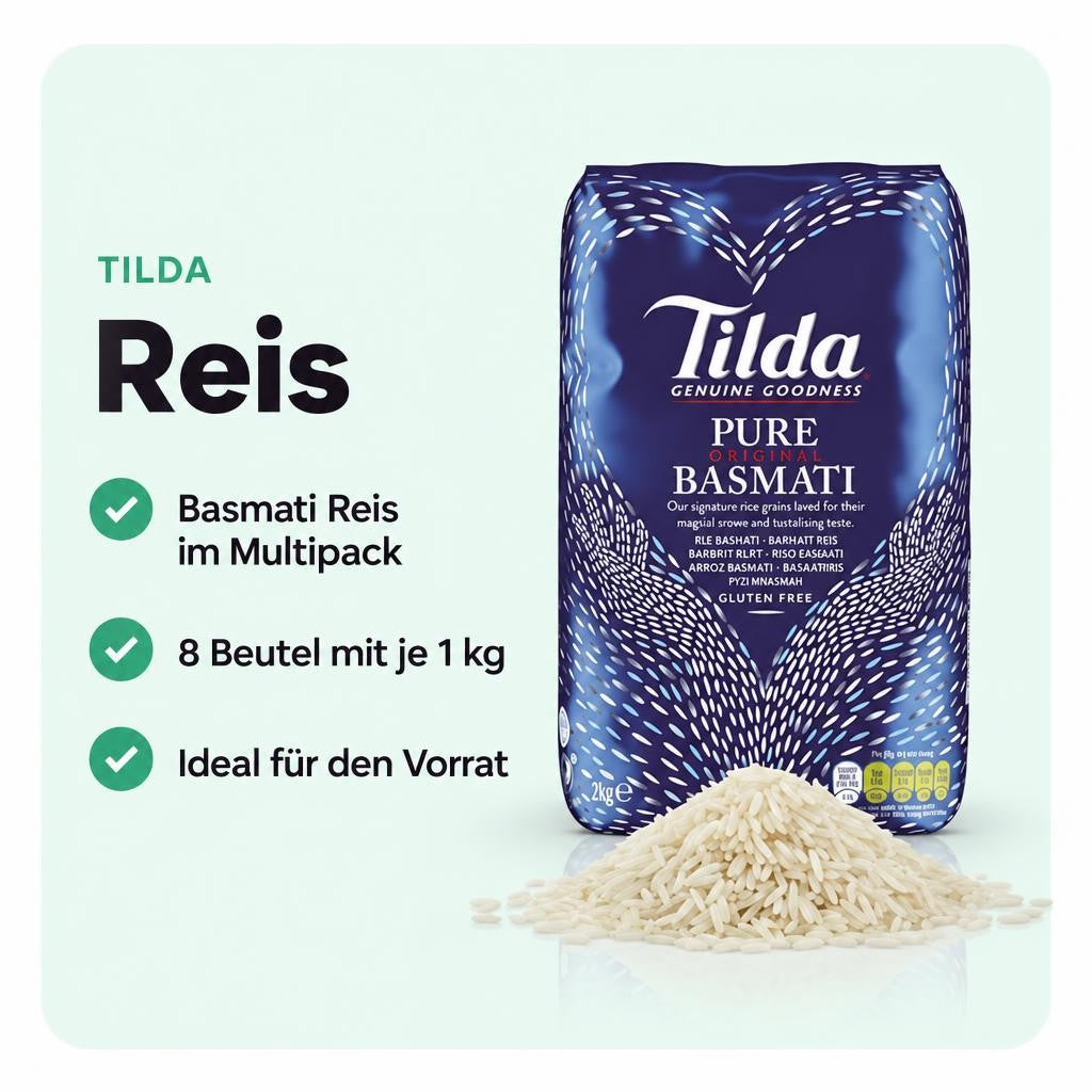 TILDA - Basmati Reis - (8x1Kg) – Bild 2