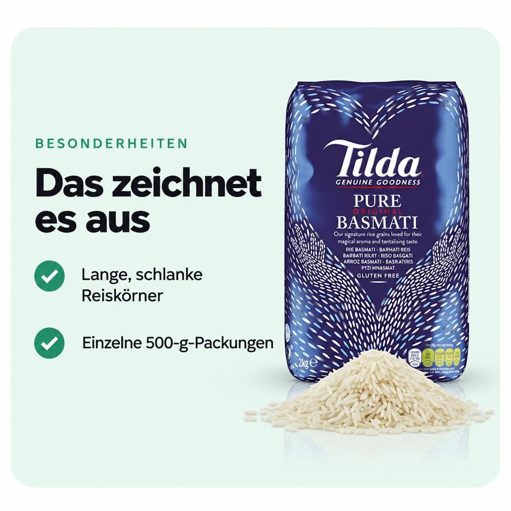 Typischer Duft und feine Textur von Basmati