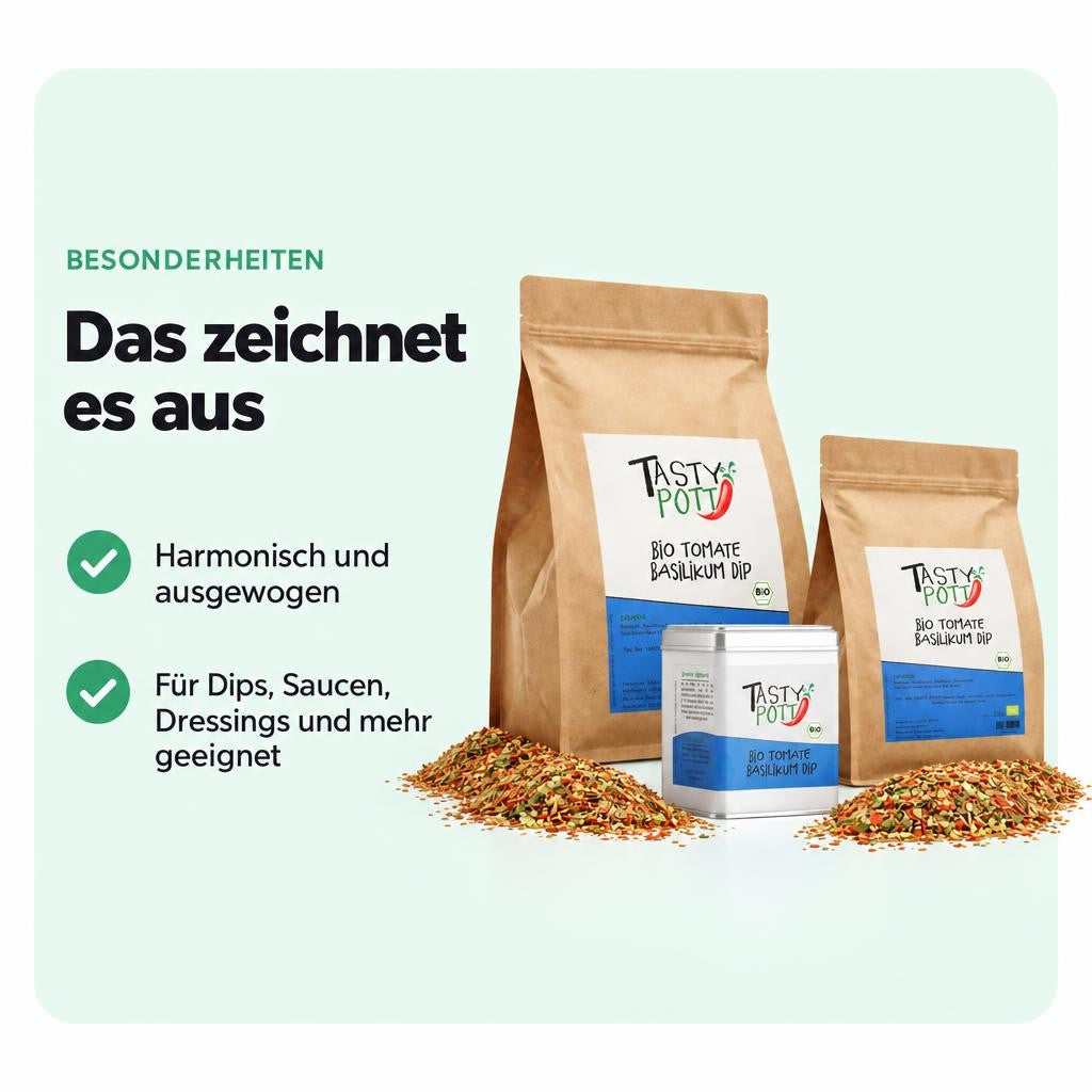 Tasty Pott Bio Tomate Basilikum Dip - Kräutermischung - im Beutel – Bild 5
