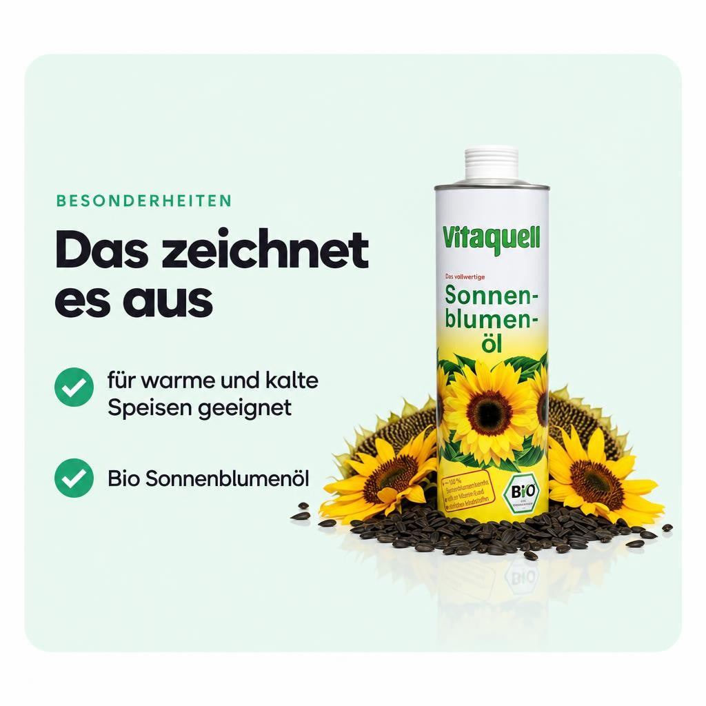 Vitaquell Bio Sonnenblumenöl, 750ml – Bild 5