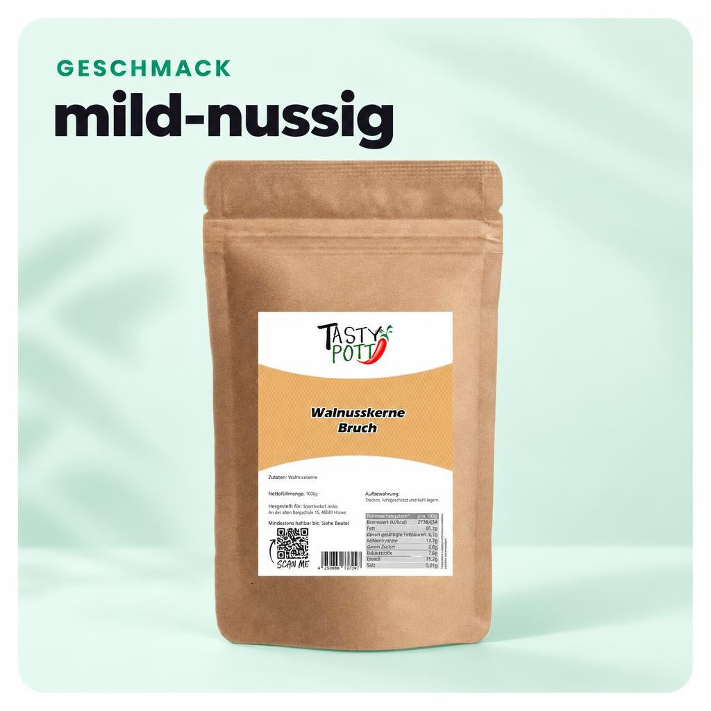 Tasty Pott Walnusskern - Bruch - extra light - 1Kg Beutel – Bild 4