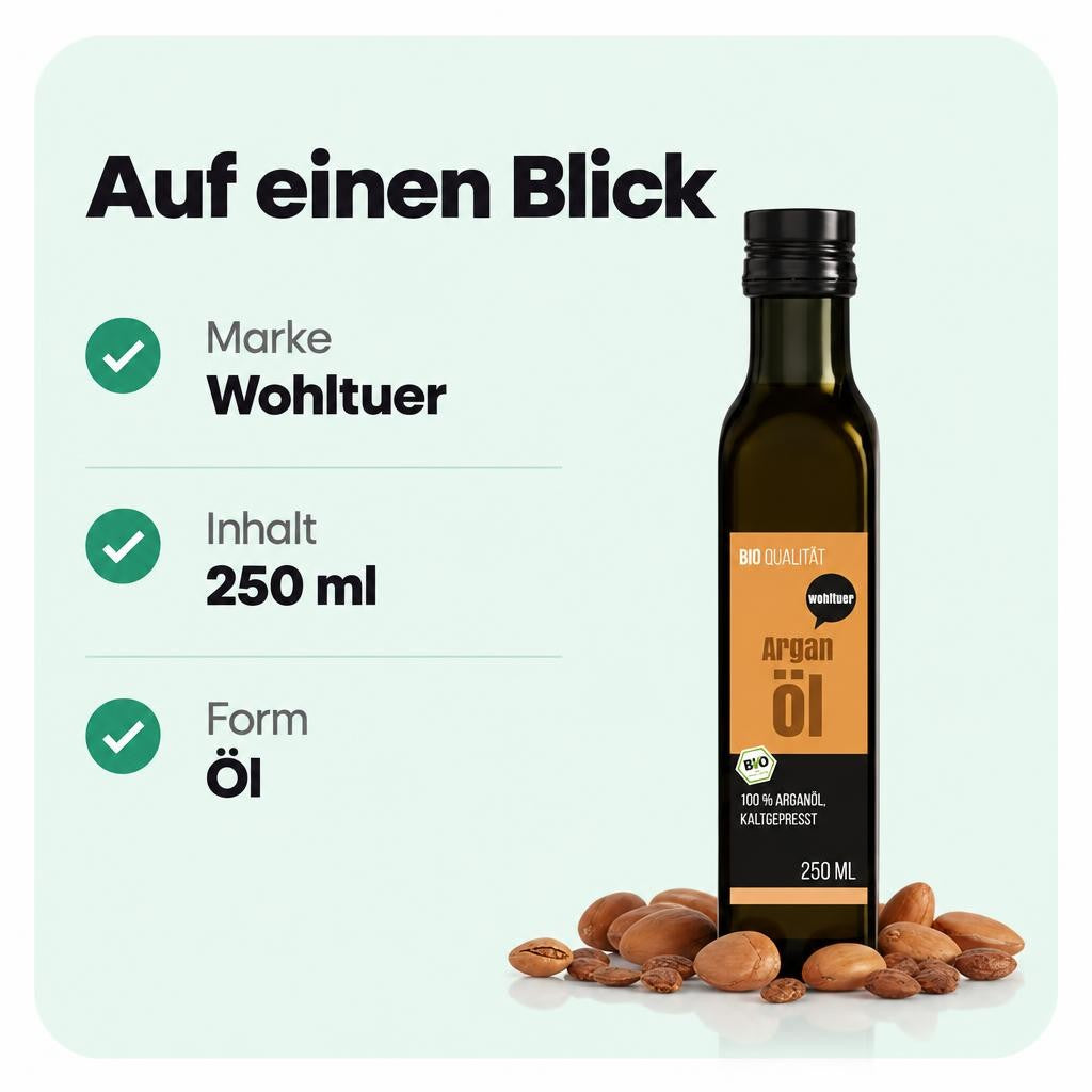 Wohltuer Bio Arganöl nativ gepresst - 250ml Flasche – Bild 3