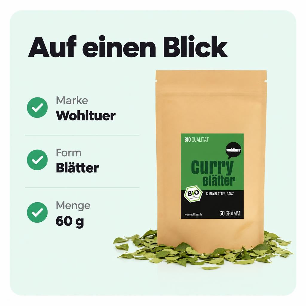 Wohltuer Bio Curryblätter ganz - 60g – Bild 3