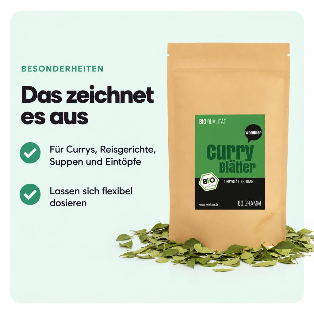 Wohltuer Bio Curryblätter ganz - 60g – Bild 5