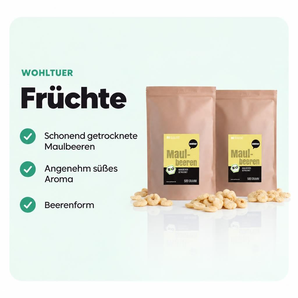 Wohltuer Bio Maulbeeren getrocknet  - 500g – Bild 2