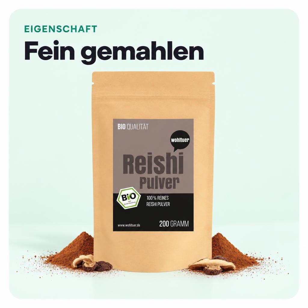 Wohltuer Bio Reishi Pulver Vitalpilz Mineralstoffreiche 200g – Bild 4