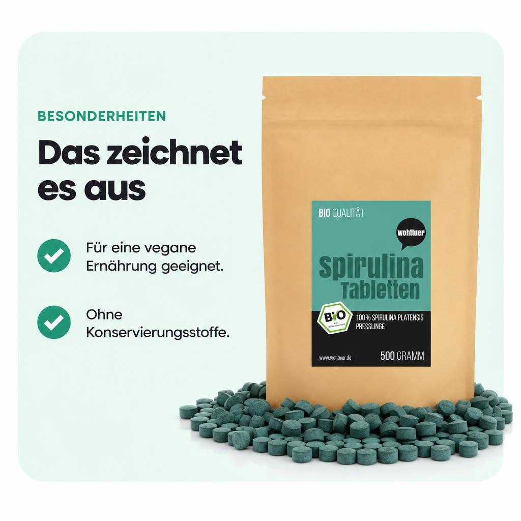 Wohltuer Bio Spirulina Tabletten - 500g – Bild 5