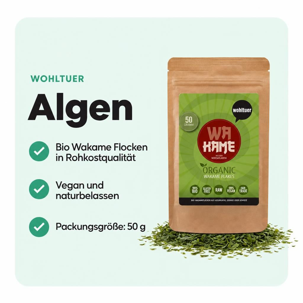 Wohltuer Bio Wakame Flocken Rohkost 50g – Bild 2