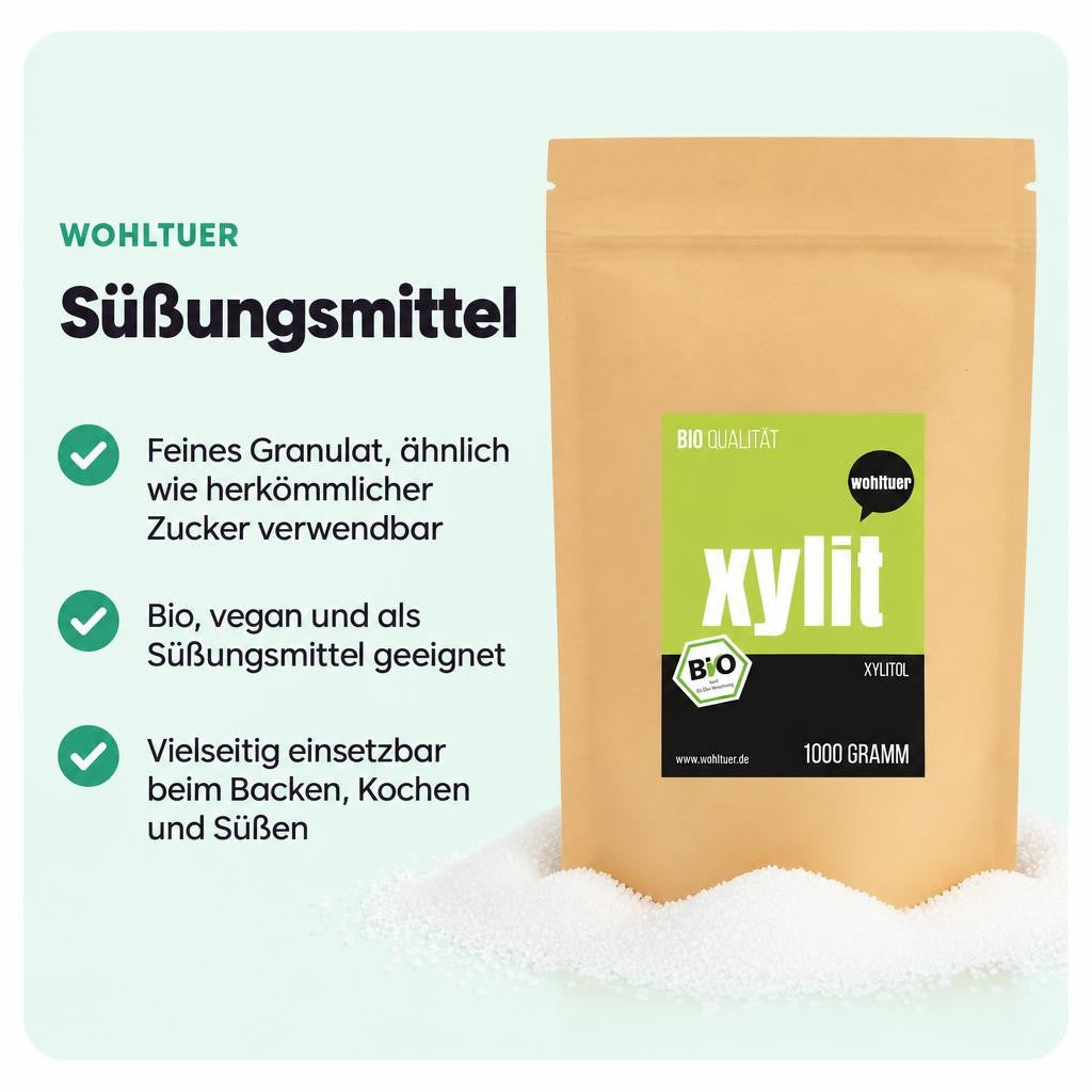 Wohltuer Bio Xylit Zucker - Birkenzucker im Beutel 1000g – Bild 2