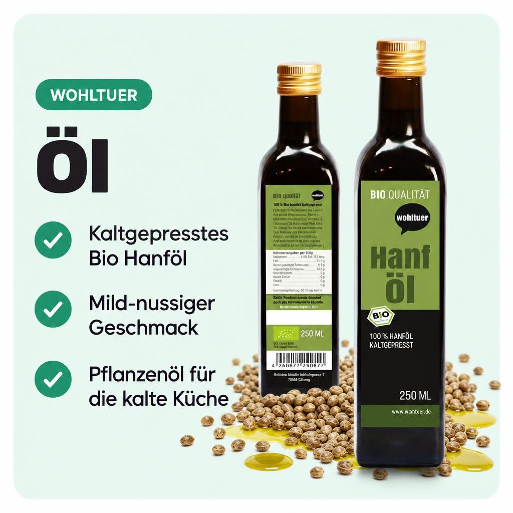 Wohltuer Bio Hanföl kaltgepresst - 250ml – Bild 2