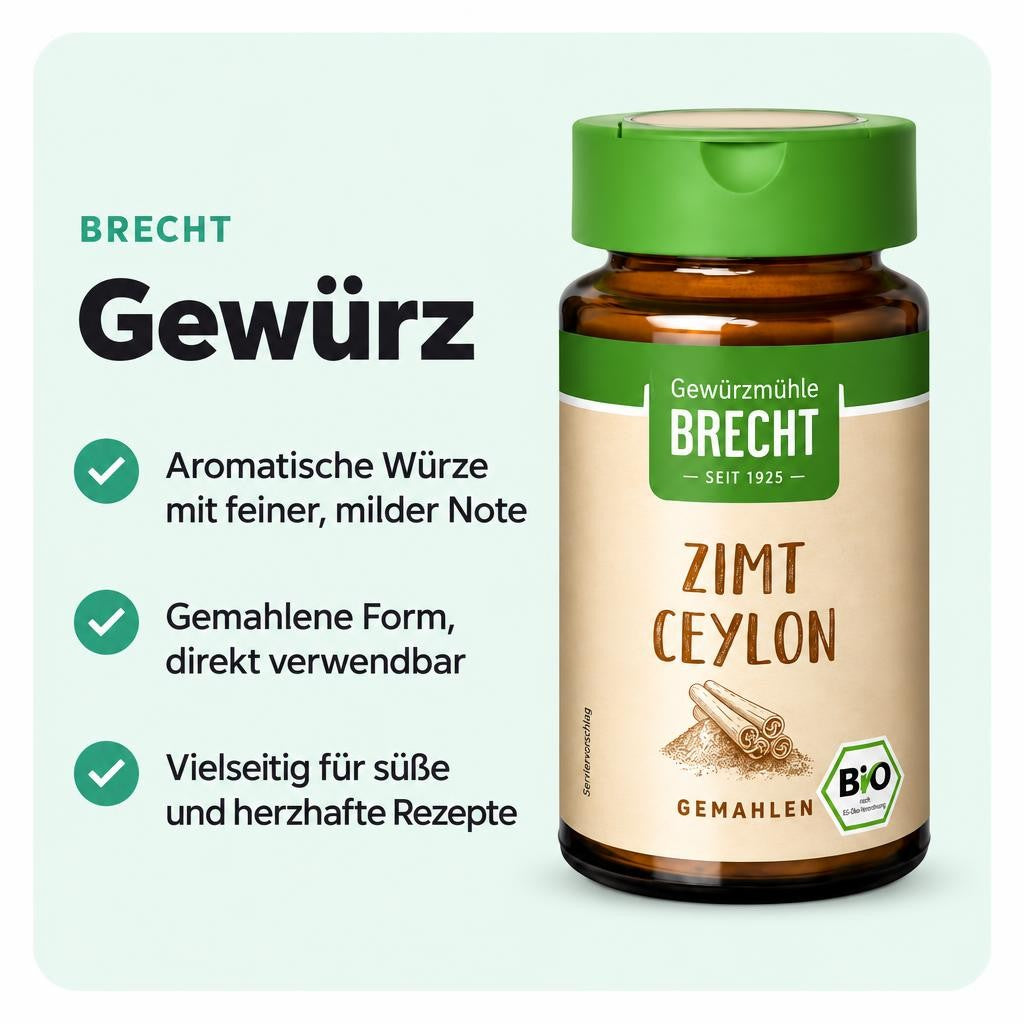 Ceylon-Zimt gemahlen mit feiner, milder Note im 27 g Glas.