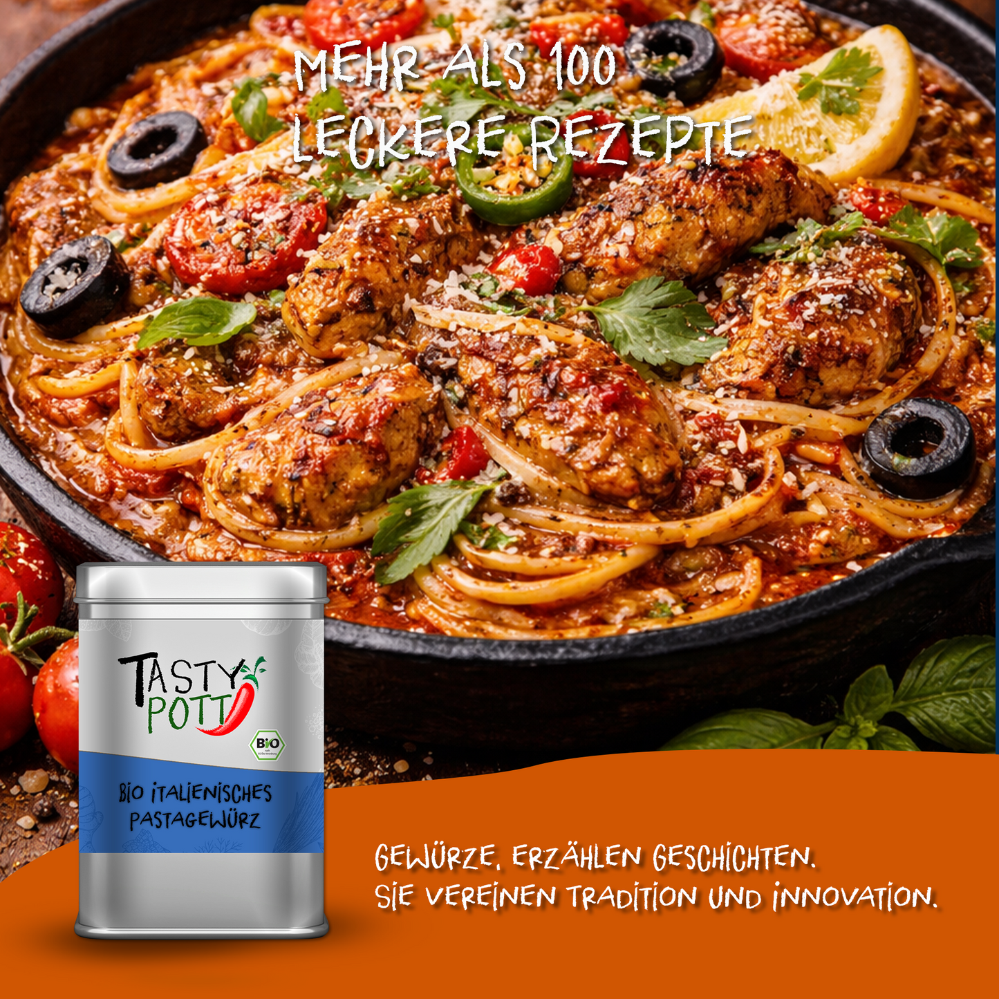 Tasty Pott Bio Italienisches Pastagewürz 100g Dose